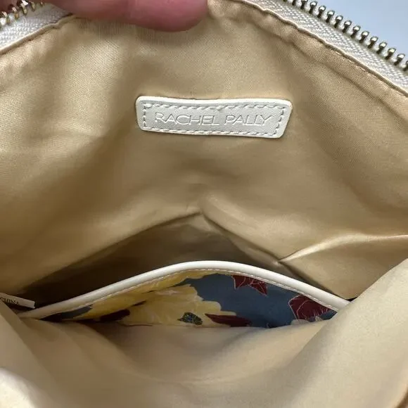 Rachel Pally Reversible Clutch Bag Pouch Blue Yellow Floral Print Cream Dust Bag - Picture 5 of 5